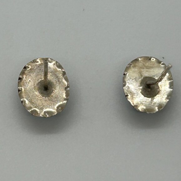 Vintage Sterling Silver Larimar Pendant Earring Set 925 Blue Pectolite Cabochon - Picture 6 of 11